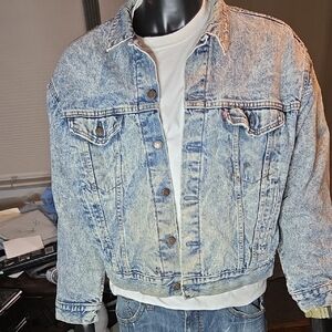 Levi's Acid Wash Blue Denim Trucker Jacket - Men